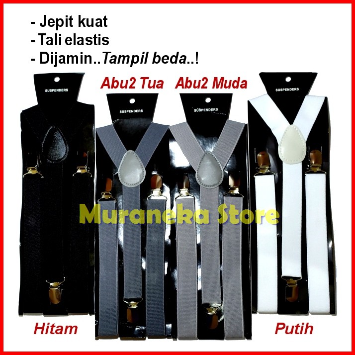 Suspender Pria Dewasa Hitam Tali Jojon Bowtie Dasi Kupu Suspenders Pengantin Anak Wedding