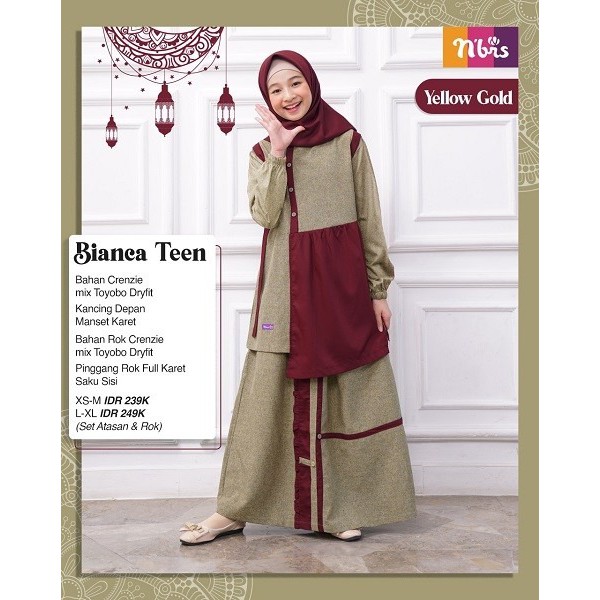 NIBRAS GAMIS TEEN SARIMBIT BIANCA YELLOW GOLD | NIBRAS | SARIMBIT KELUARGA