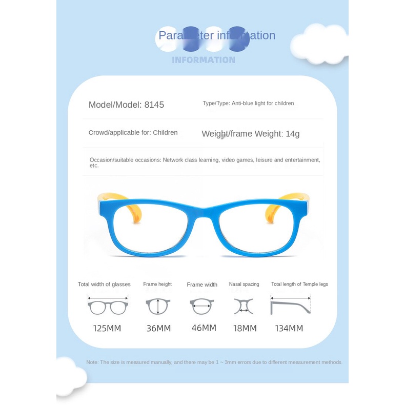 Kacamata myopia flat anti Radiasi Komputer 8145 Untuk Anak Laki-Laki Dan Perempuan