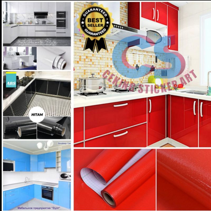 Stiker Furniture Lemari Meja Dinding Dapur Pintu Putih Polos Gloss Doff Matte / Wall Sticker / Wallp