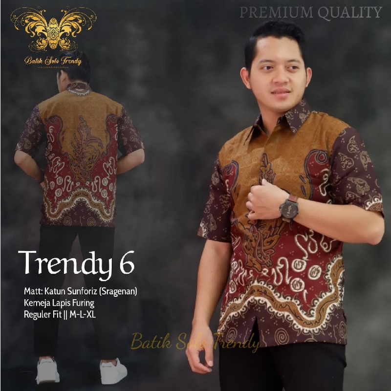 TRENDY 6 PENDEK KEMEJA BATIK LENGAN PENDEK KAIN HALUS MURAH