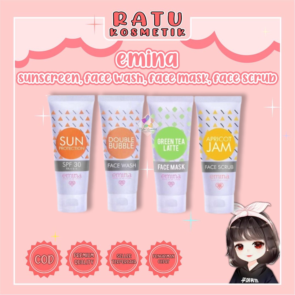 ❤ RATU ❤ Emina Face Mask | Green Tea Latte | Avocado Honey | Cranberry Juice | Grape Seed Olive BPOM✔️