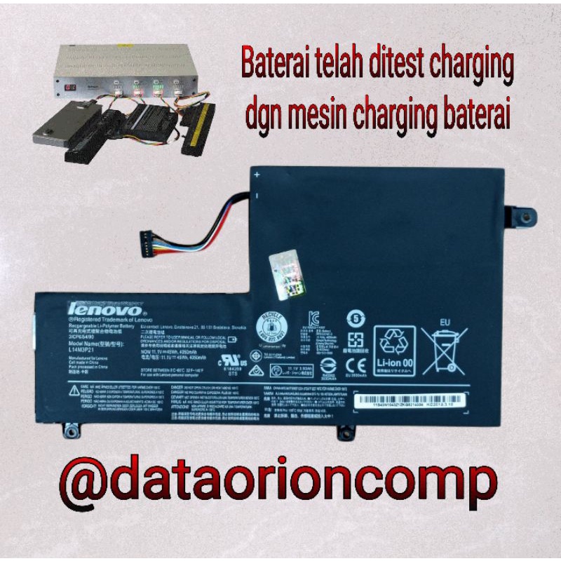 Baterai lenovo yoga 500-14isk 500s-14isk500-14IBD flex 3 L14M3P21  di kirim instan