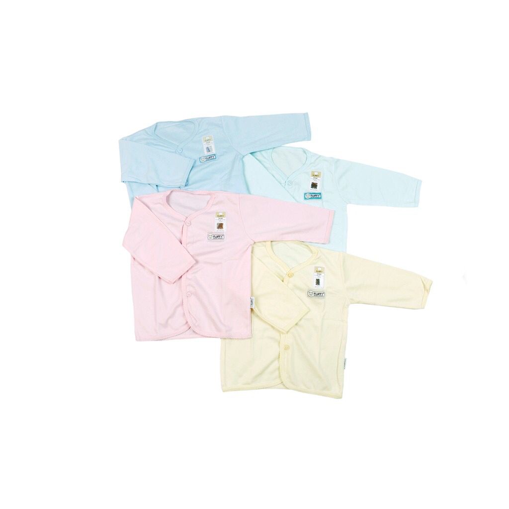 3 PCS FLUFFY BAJU PENDEK BAJU PANJANG ATASAN ANAK KANCING DEPAN BDX BJX ISI 3 PCS