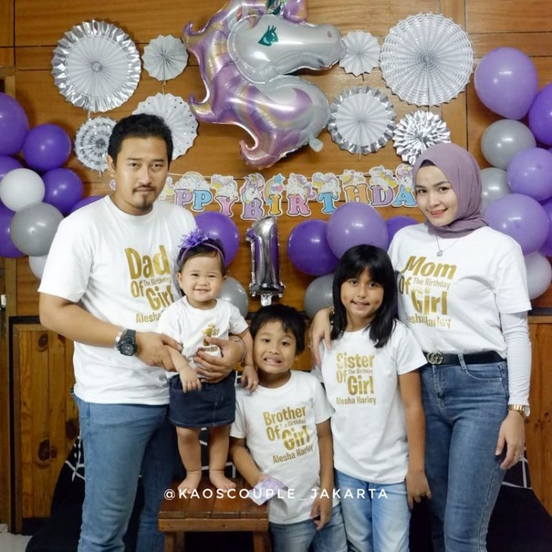 Kaos/Baju ULANG TAHUN/ULTAH/BIRTHDAY Couple Set Keluarga Ayah Ibu Anak Bebas Request Design dan Cust