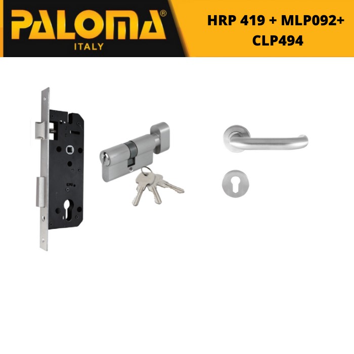 PALOMA PAKET HANDLE GAGANG PINTU SET KUNCI KNOB CYLINDER MLP 022 CLP 494 HRP 419