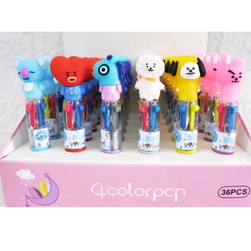 

Pulpen mini 4 warna lol, unicorn, drink,bts