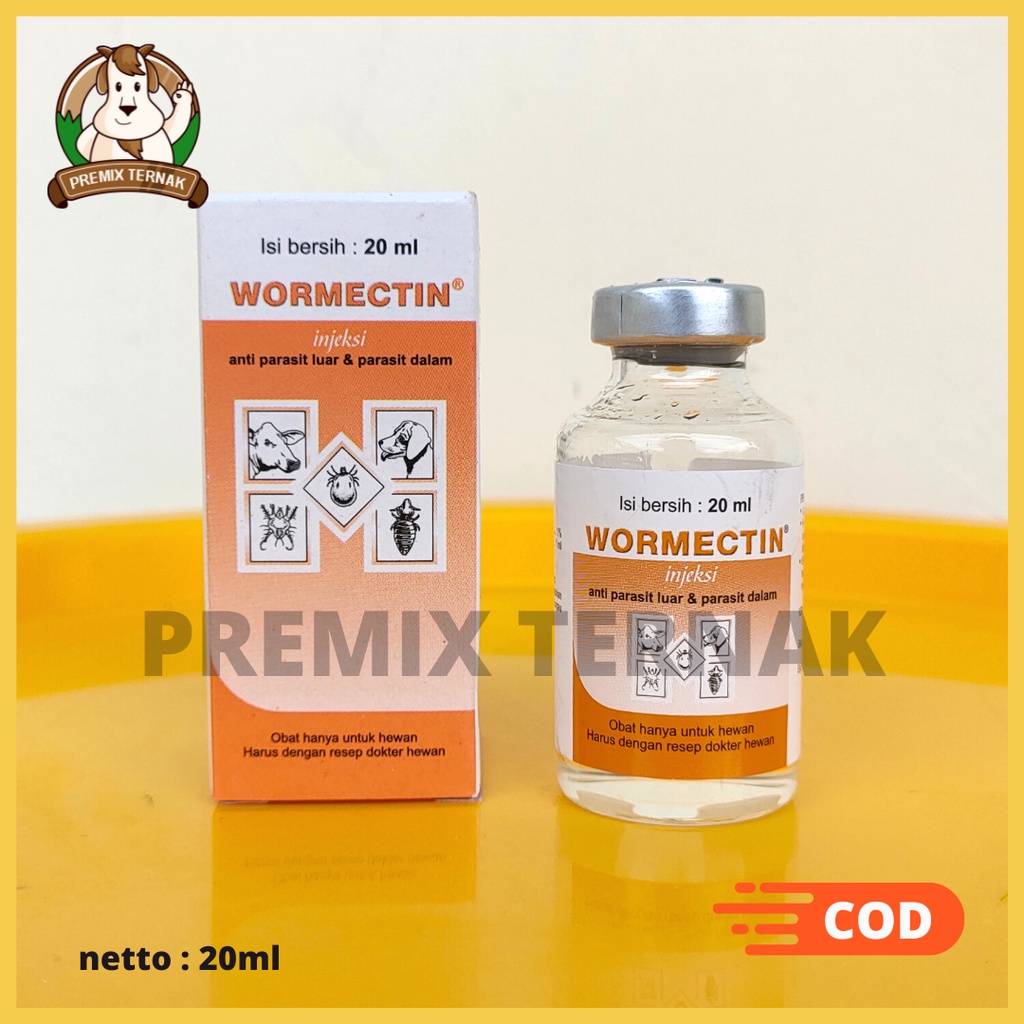 WORMECTIN 2ml 5ml 20ml - Obat Jamur Parasit Cacing Scabies Kucing Anjing Kelinci Sapi kambing Domba