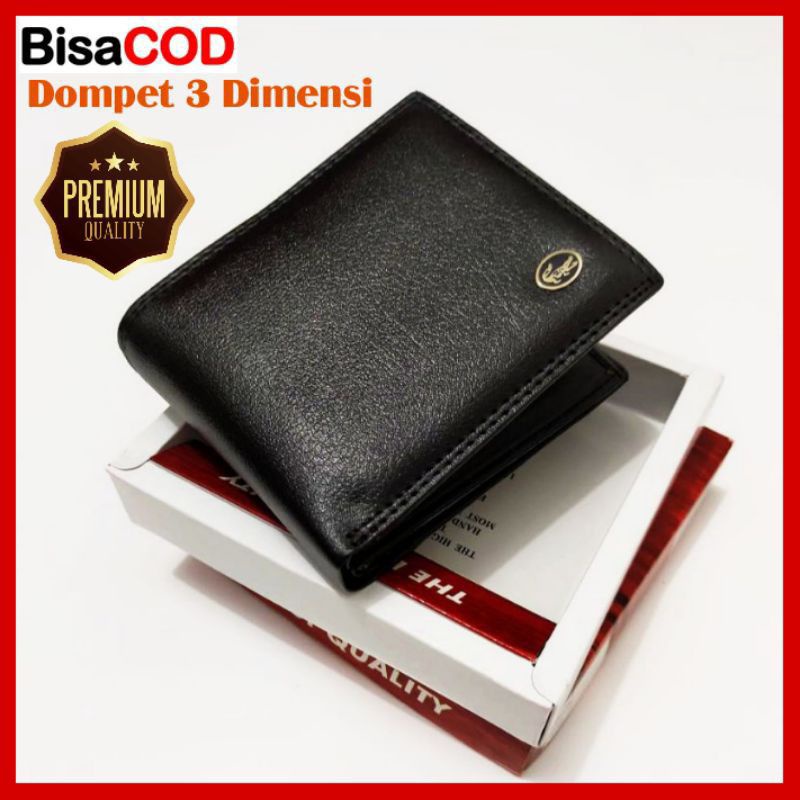 Dompet Pria 3 Dimensi Berkualitas Bahan kulit Oscar logo random