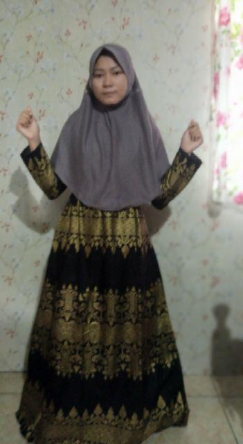Gamis Batik Peplum Sogan