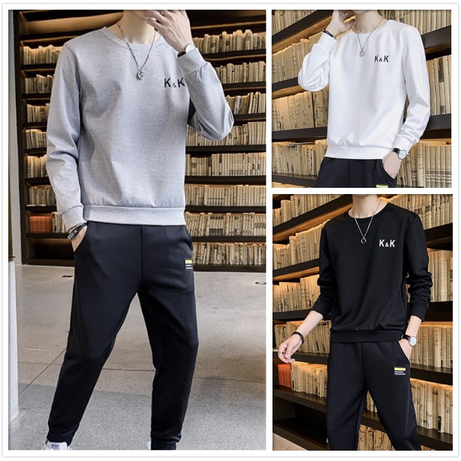  Setelan  Olahraga  Sweater Kaos Lengan Panjang celana 3 