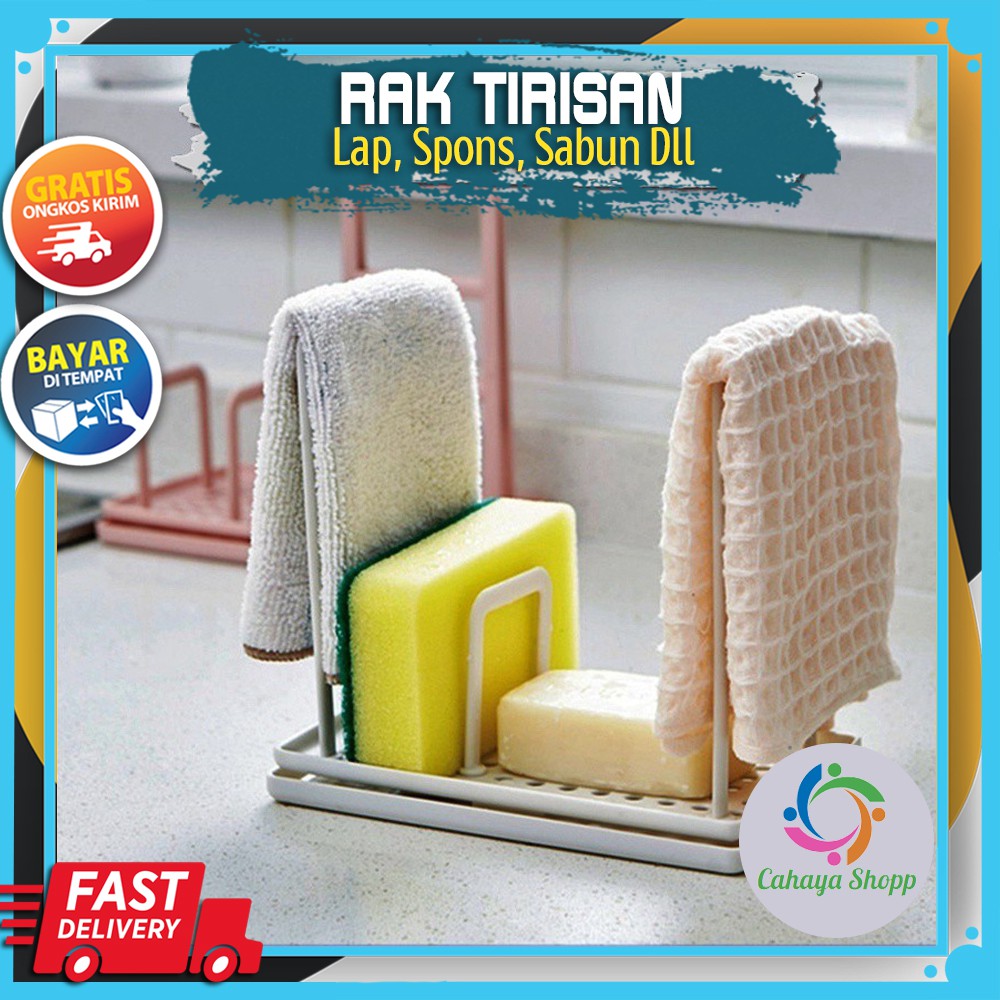 Rak Tirisan Alat Dapur Serbaguna Tempat Spons Cuci Piring Lap Meja Dapur Wastafel
