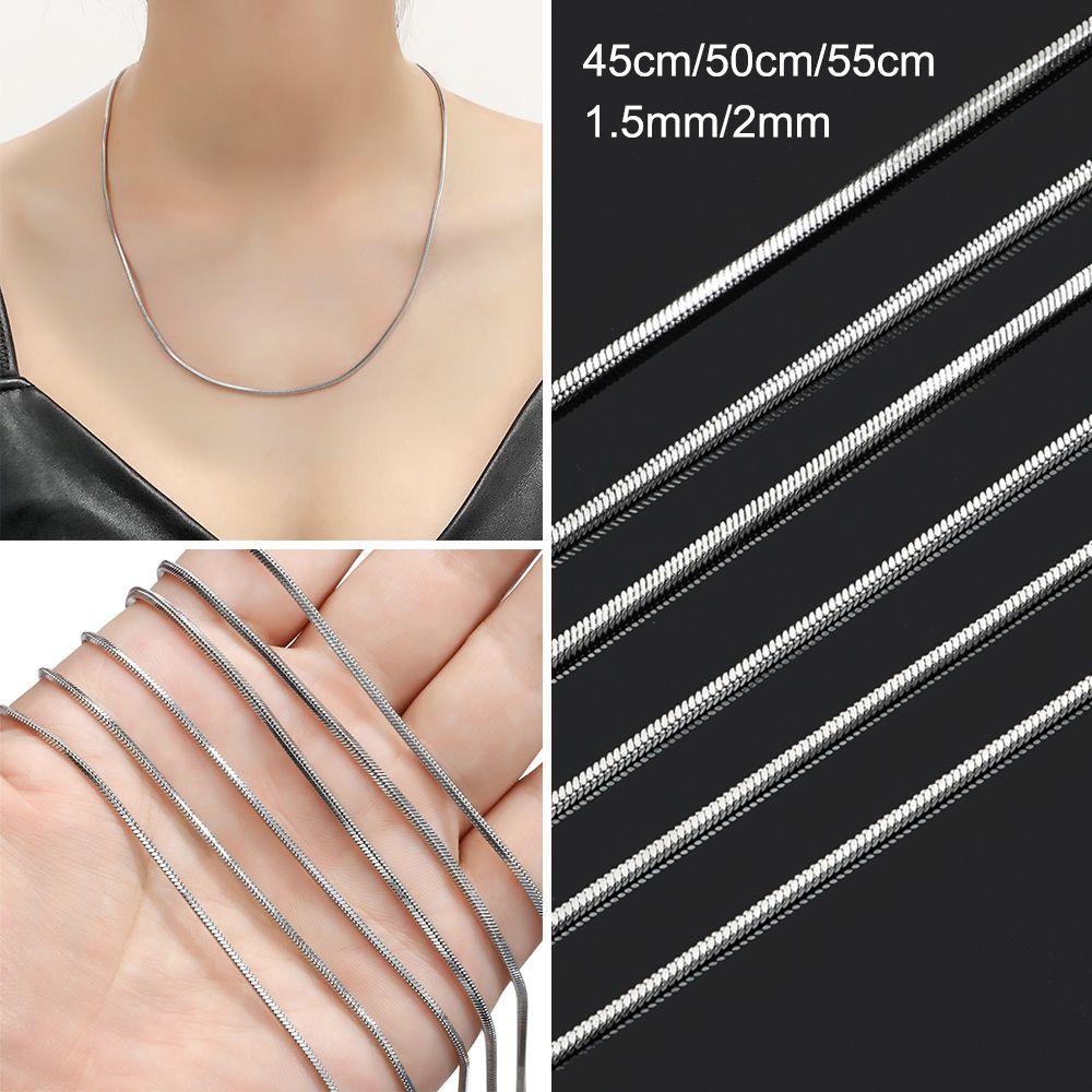 Lily Kalung Stainless Steel Keren Wanita Pria Warna Silver Hip Hop Statement