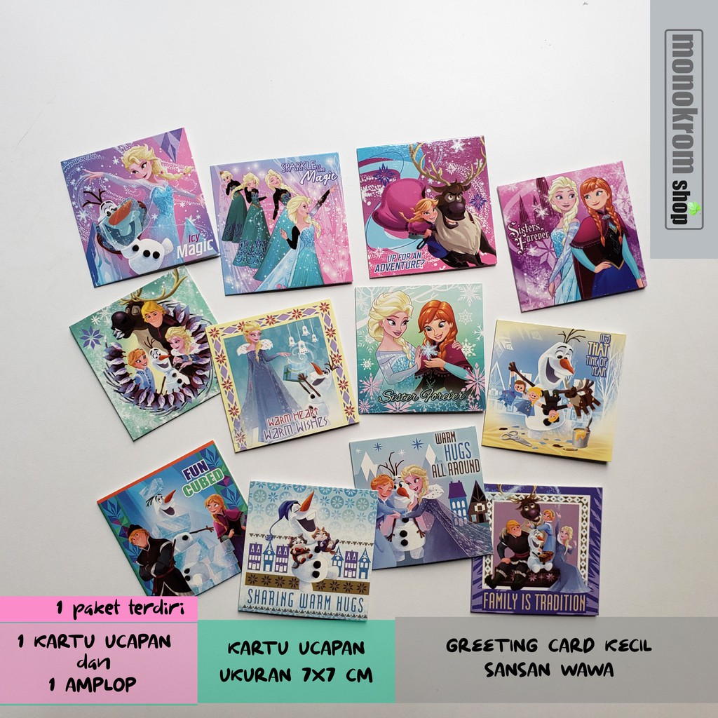 

Kartu Ucapan Sansan Wawa Motif Frozen Princess - Greeting Card Kecil Gift Card