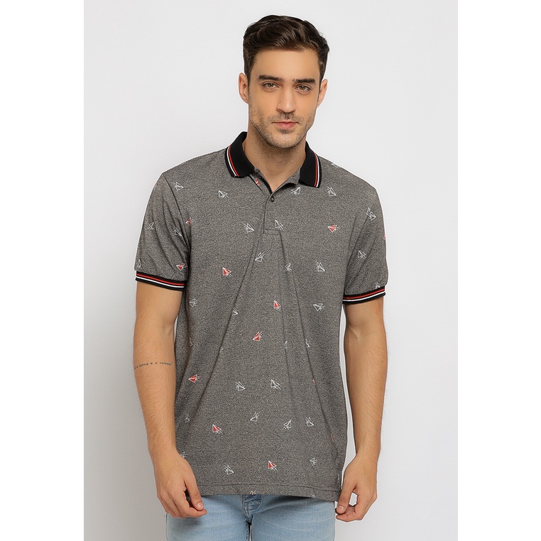 Kaos Polo Pria Poshboy Original Anaheim poloshirt print katun Grey