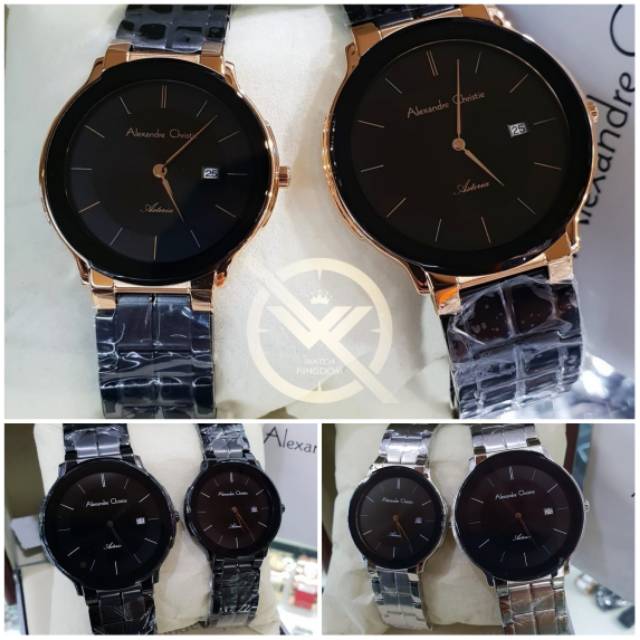 Jamtangan couple harga satuan ac8615 New Alexandre christie Original garansi resmi 1thn