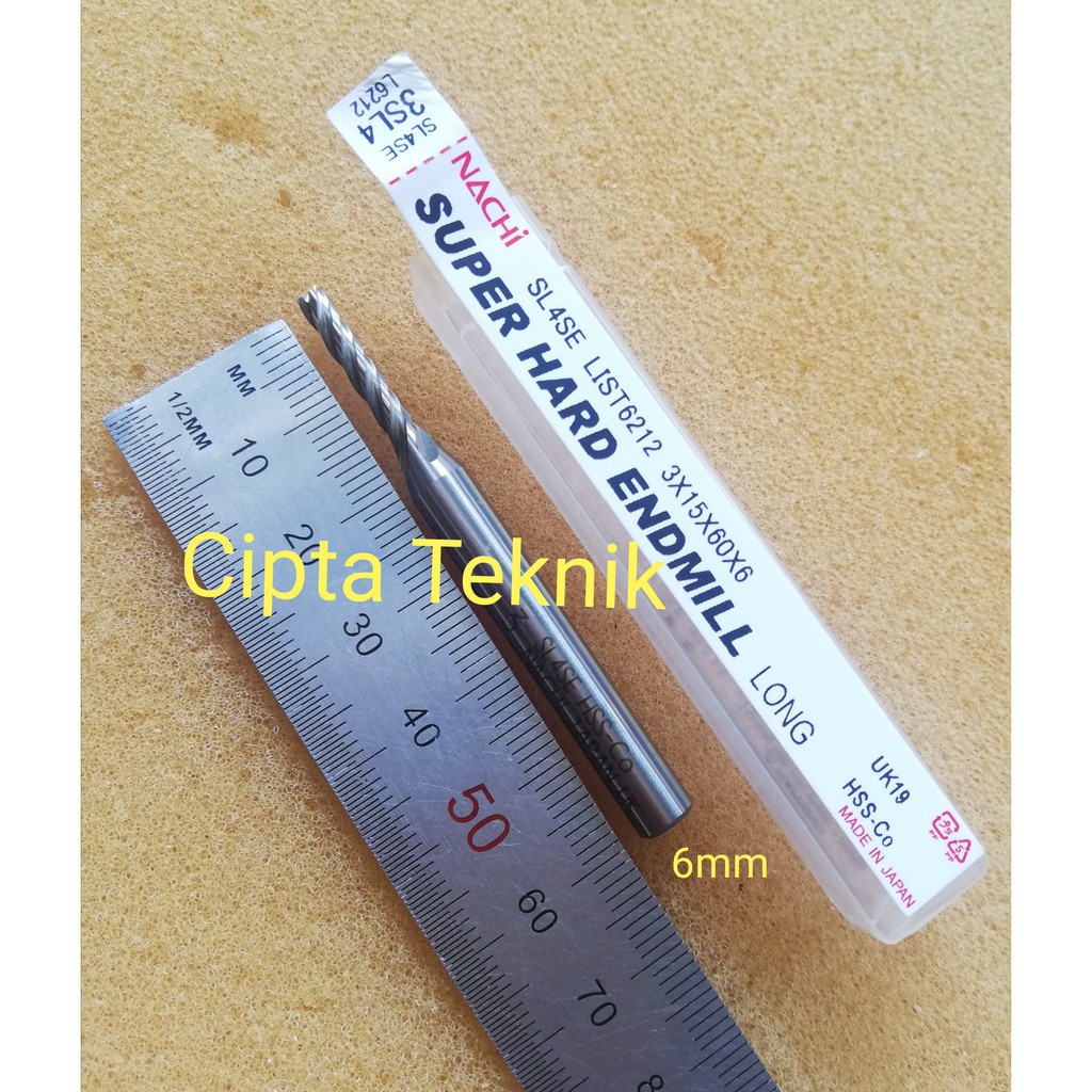 End Mill Nachi 3mm 4 Flute Long - EndMill Nachi 3 mm 4Flute panjang 3SL4