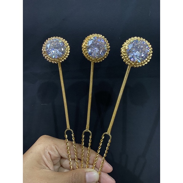 Mentul / kembang goyang bulat batu diamond zircon