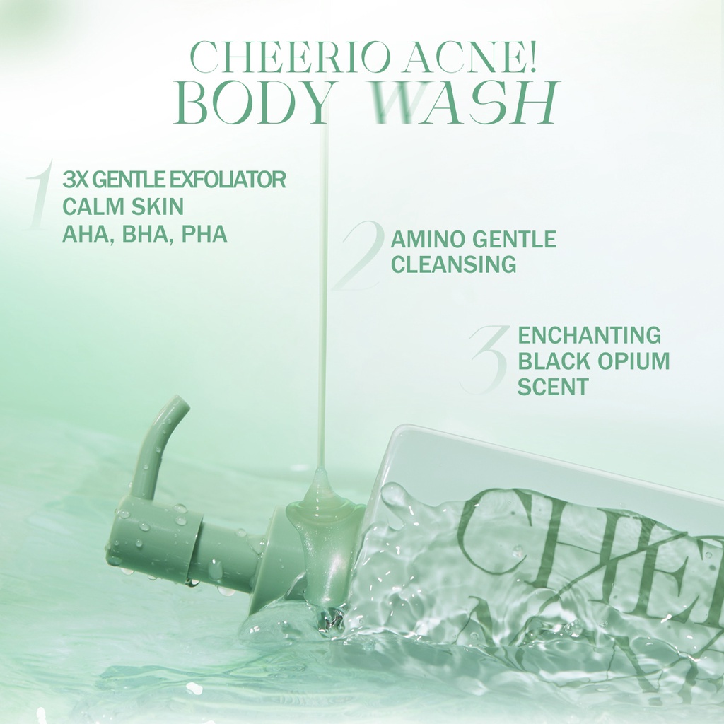 BNB Barenbliss Cheerio Acne! Black Opium Calming Body Wash - Sabun Mandi Cair untuk Mencegah Acne