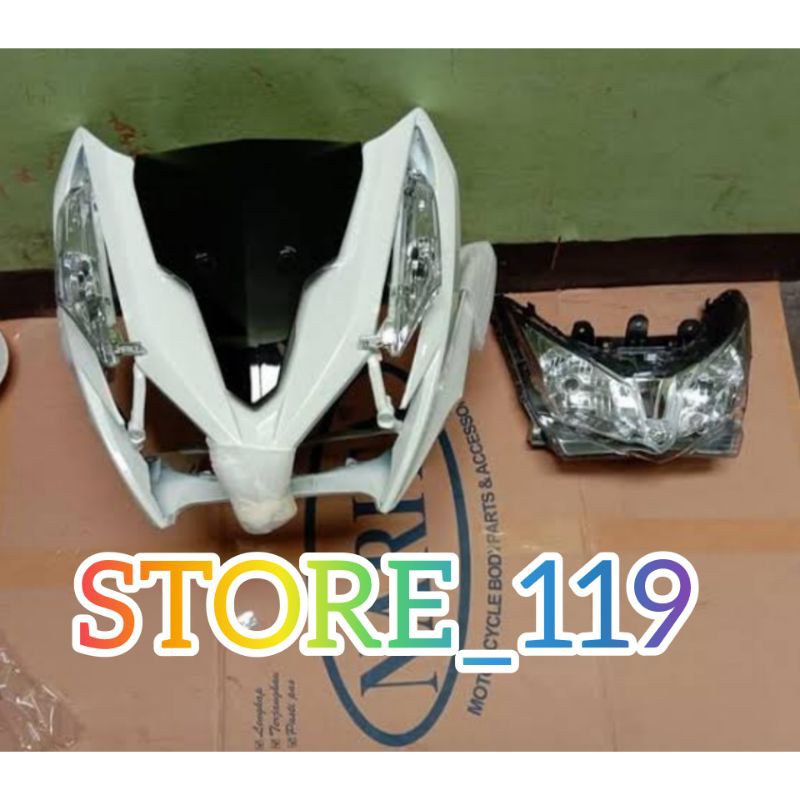 TAMENG DASI DEPAN + TAMENG KECIL DASU DEPAN +REPLEKTOR LAMPU DEPAN DAN SEIN VARIO 125 LAMA/OLD PUTIH