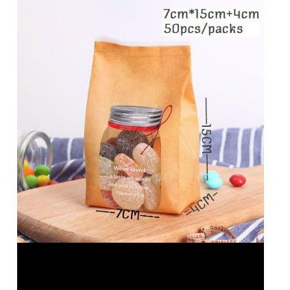 50pcs PLASTIK COOKIES PERMEN JELLY BISCUIT JAR LUCU 7x15