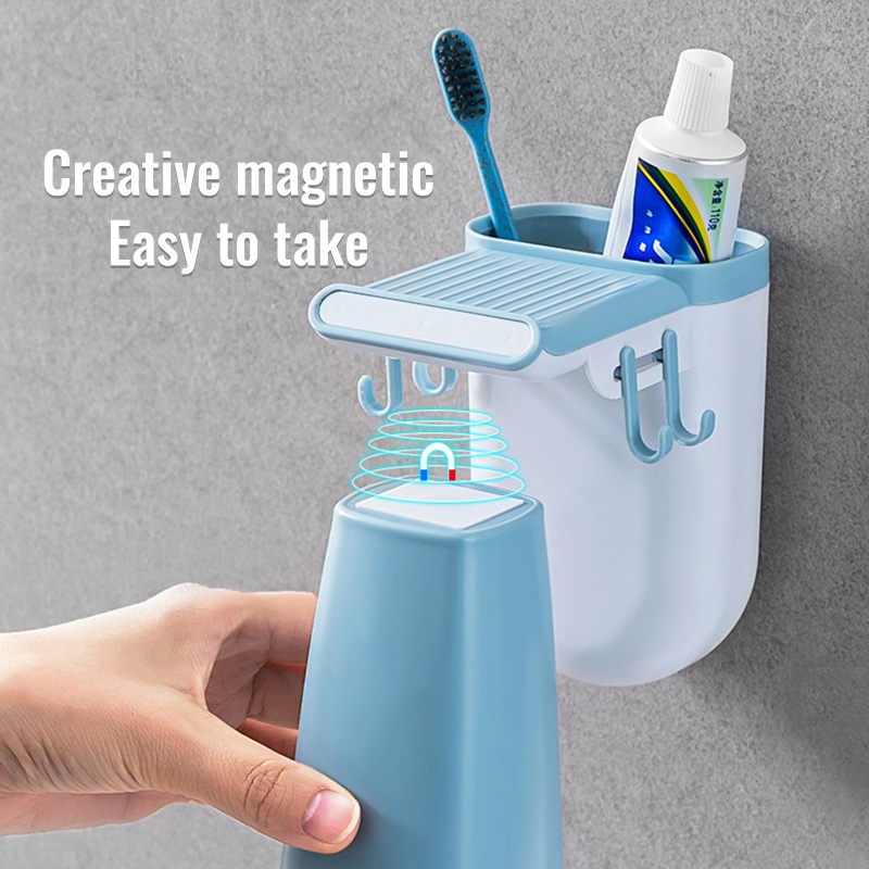 Rak Holder Sikat Gigi Dan Pasta Gigi Dengan 1 Cup Tahan Lama Untuk Kamar Mandi