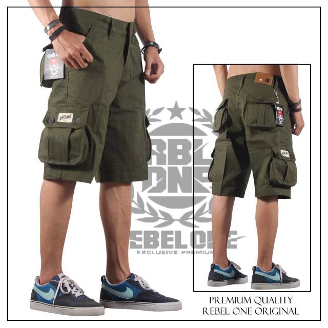 Celana cargo pendek twill / celana cargo pendek pria / celana pendek