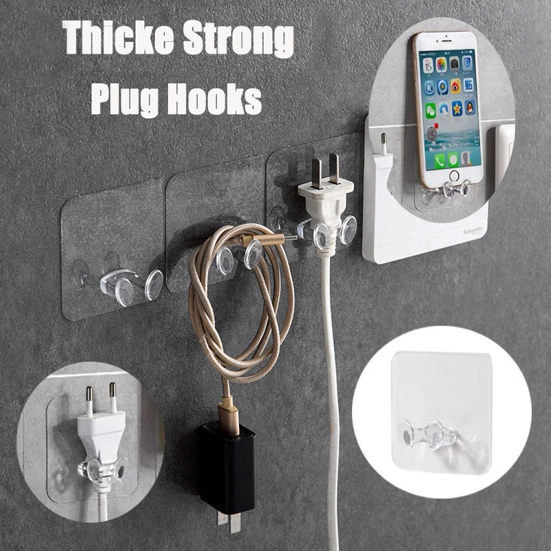 【Ready stock】Kait Holder Steker Listrik Model Transparan Kreatif Untuk Dinding Dapur praktis murah COD