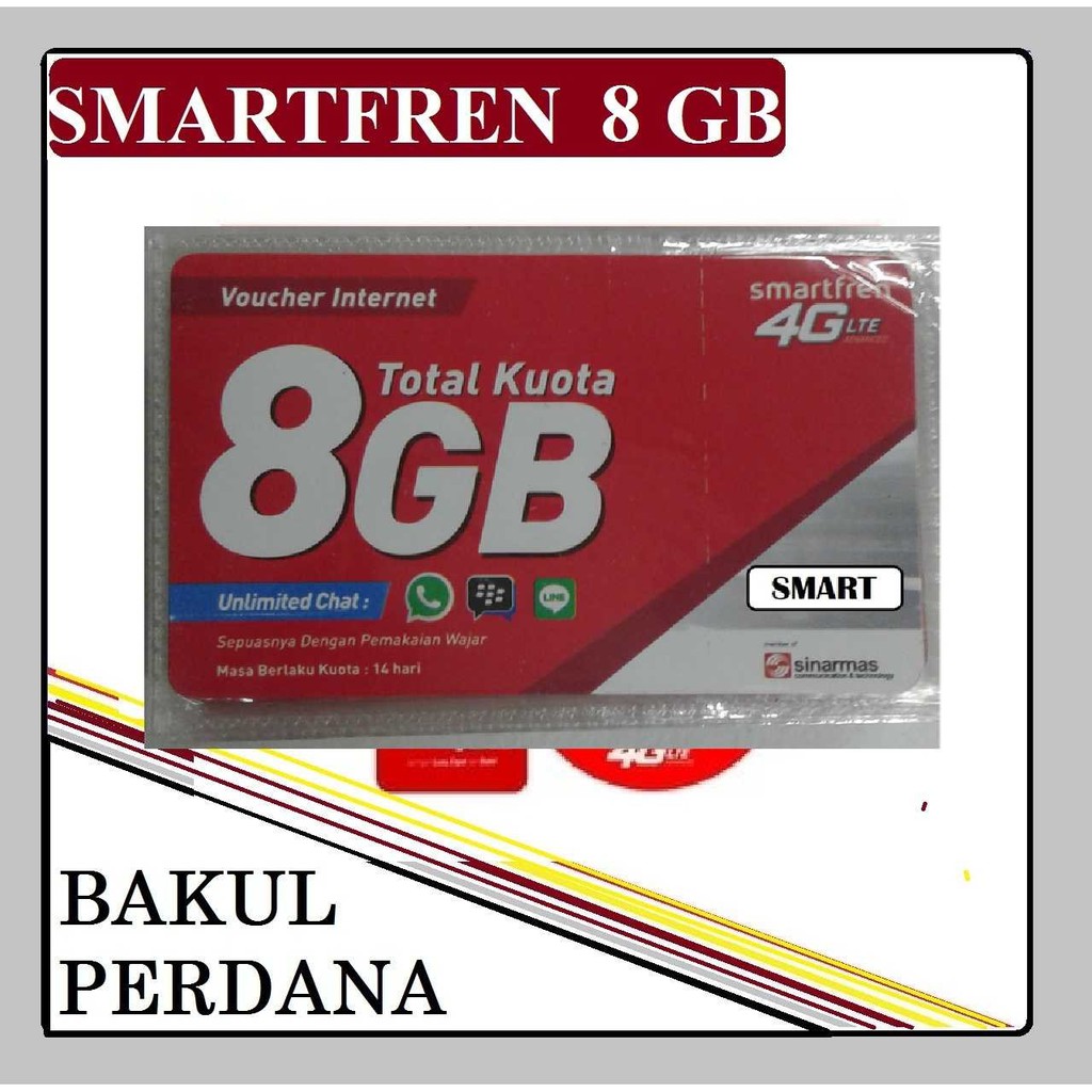 [Fzn] ~ VOUCHER DATA SMARTFREN 8 GB - VO SMARTFREN DATA 8 GIGA FREE KUOTA CHAT