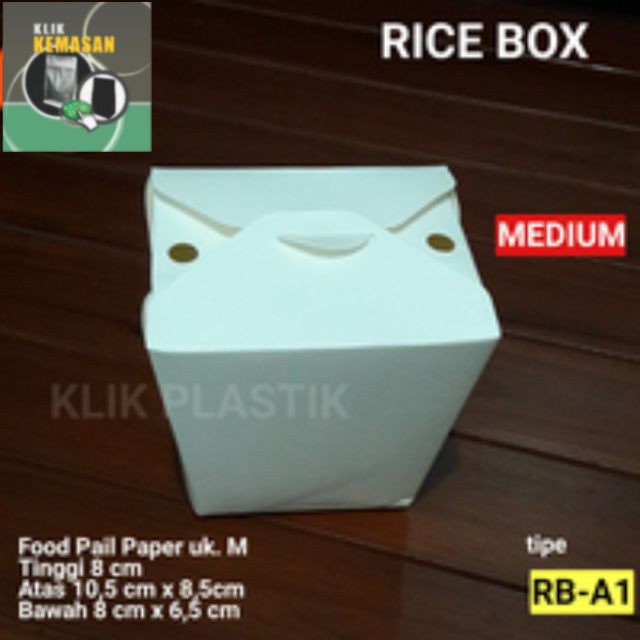 Ricebox Medium Foodpail Rice Box Papercup Papersoup Kotak Nasi Bento Shopee Indonesia