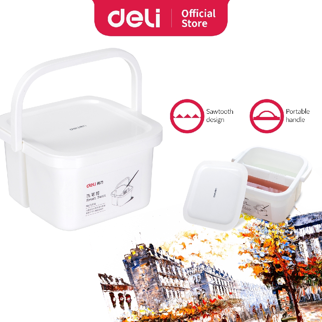 Deli ember kecil pembersih kuas mudah dibawa dan multi Deli ember kecil pembersih kuas mudah dibawa dan multi