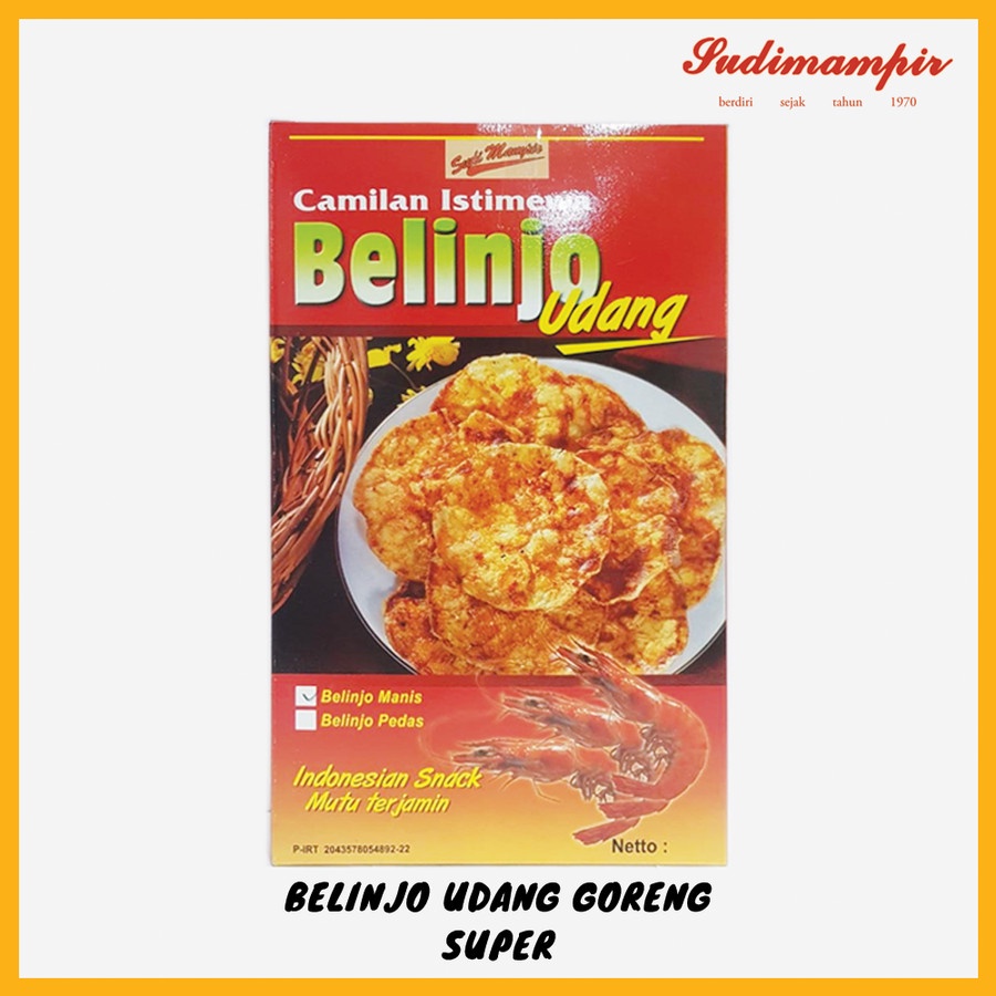 

Emping Melinjo Pedas Manis Sudi Mampir (1 Dos, 240gram/10pcs) - Oleh Oleh / Makanan Ringan Surabaya