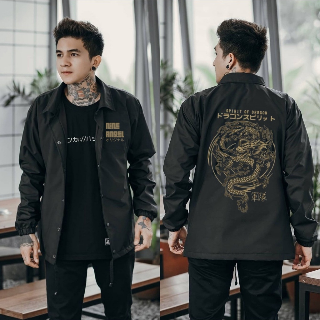 Jaket Coach Pria Dragon Spirit Original Tebaru / Jaket Coach Pria Jepang / Jaket Parasut / Jaket Coa