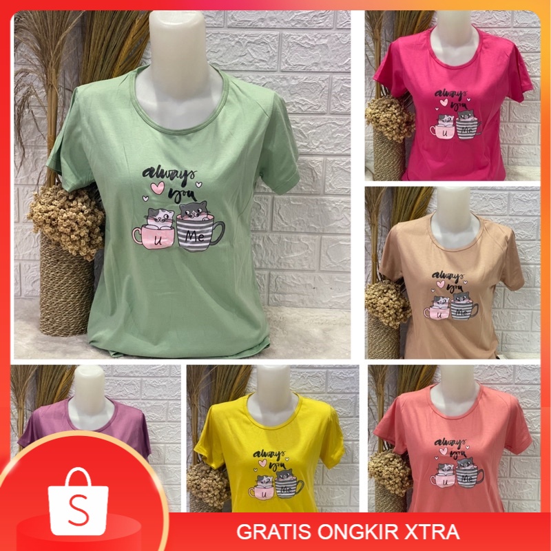 Kaos Wanita Sablon Katun Spandex Kaos Wanita Murah Lembut Murah