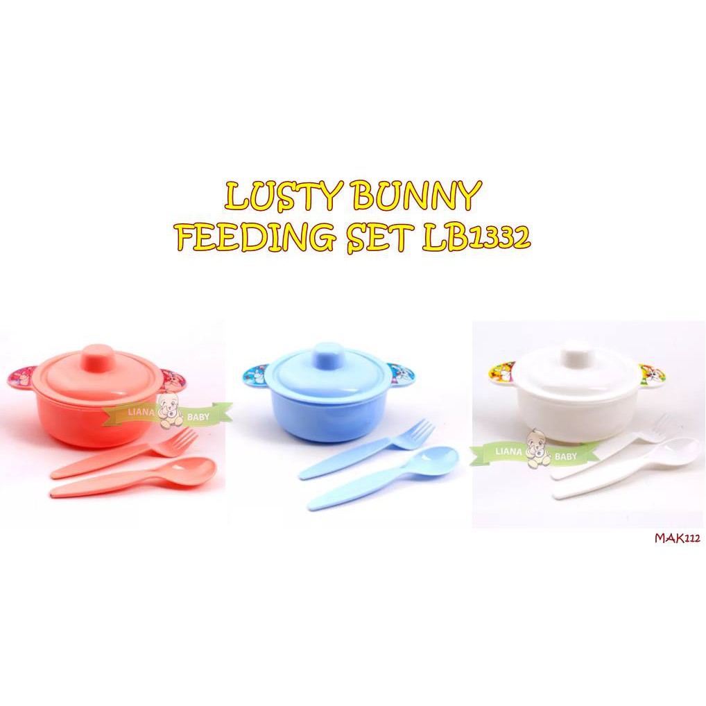 MAK112 LUSTY BUNNY FEEDING SET LB1332 MANGKOK SENDOK GARPU ANAK