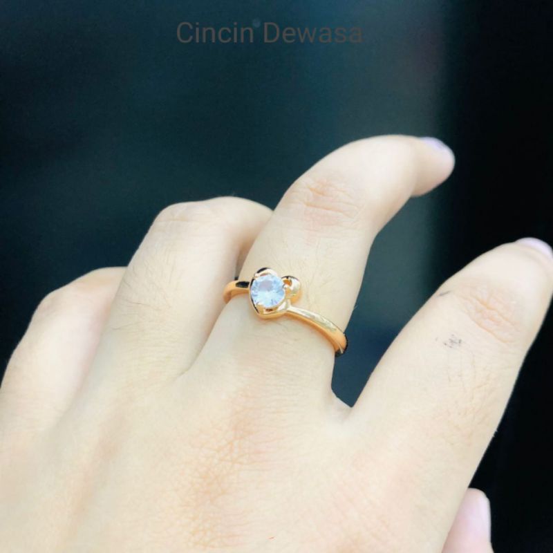 COD Cincin xuping permata zircon lapis emas aksesoris fashion wanita dewasa