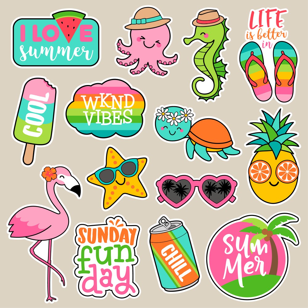 

1 Set Stiker Tropical Summer (No Cutting)