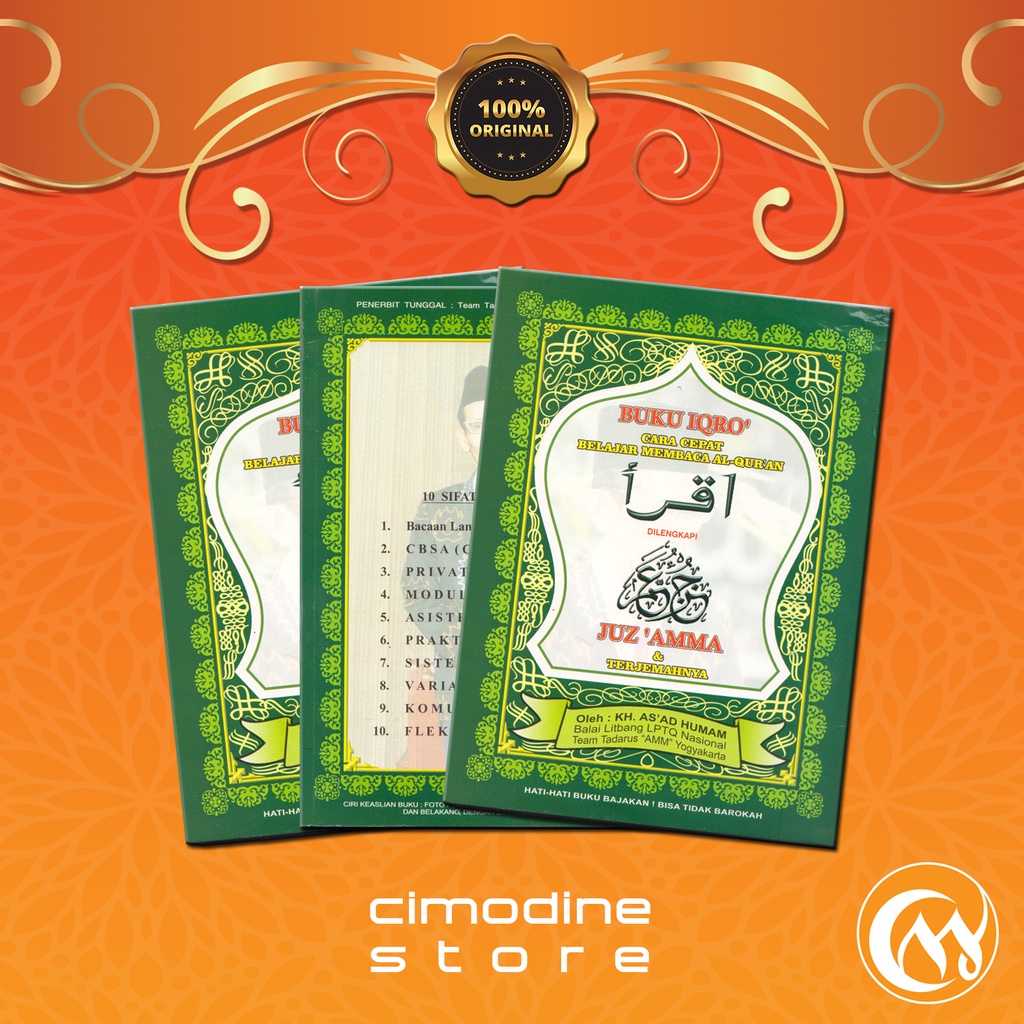Iqro'/Iqra Bendel Besar  HVS Plus Juz Amma dan Terjemahan | Buku Cara Cepat Belajar Membaca Al Quran