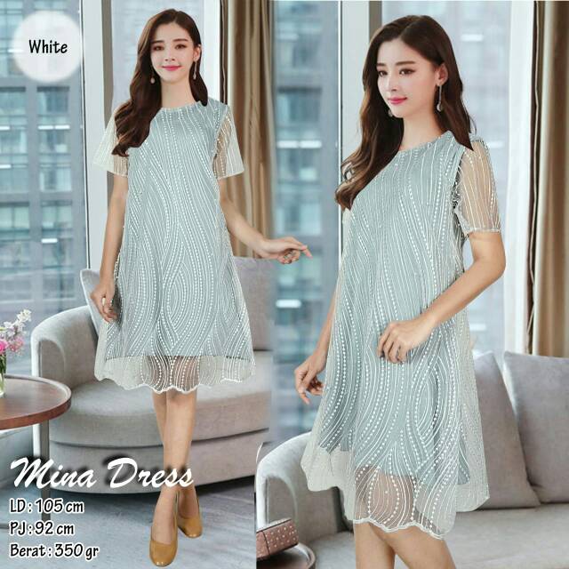 Mina Dress Tille Glitter Mutiara