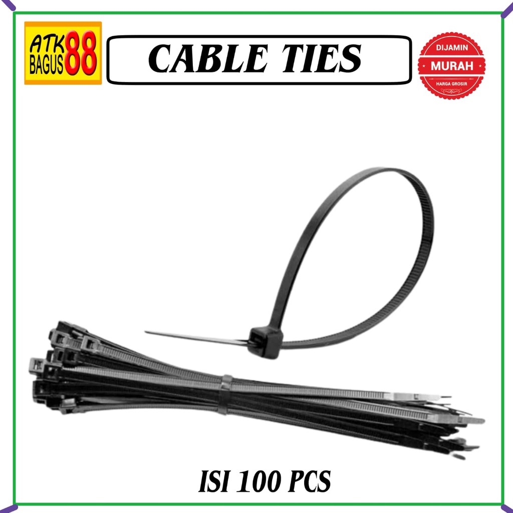 Cable ties/cable pengikat/kabel pengunci warna hitam