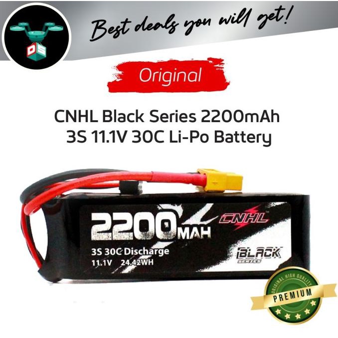 Battery Lipo 3s 2200mah 30c CNHL Black Series Promo Price Termurah