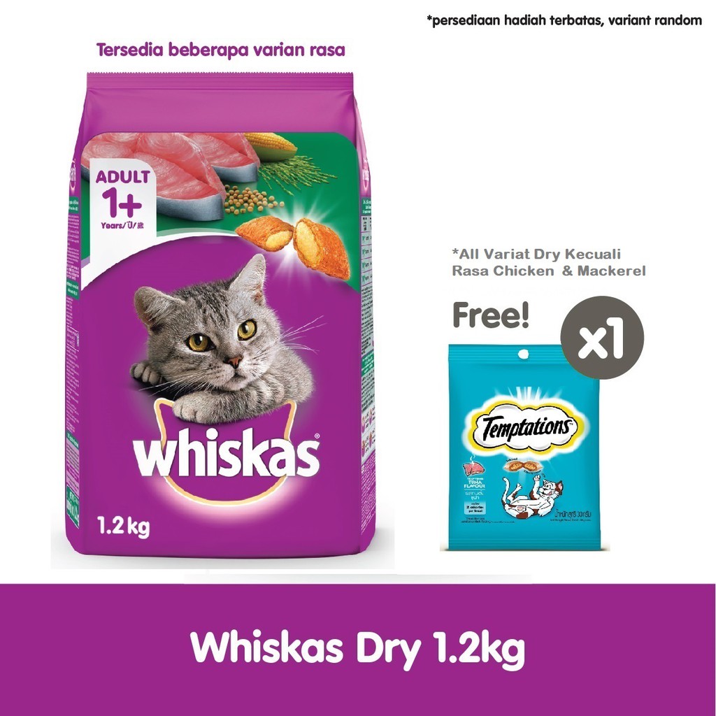 WHISKAS® Makanan Kucing Kering 1.2kg