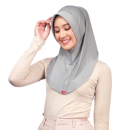 Hijab Instan /Bergo Sport/Zoya Bergo Sora dengan Pet Kecil Cantik - Abu-abu