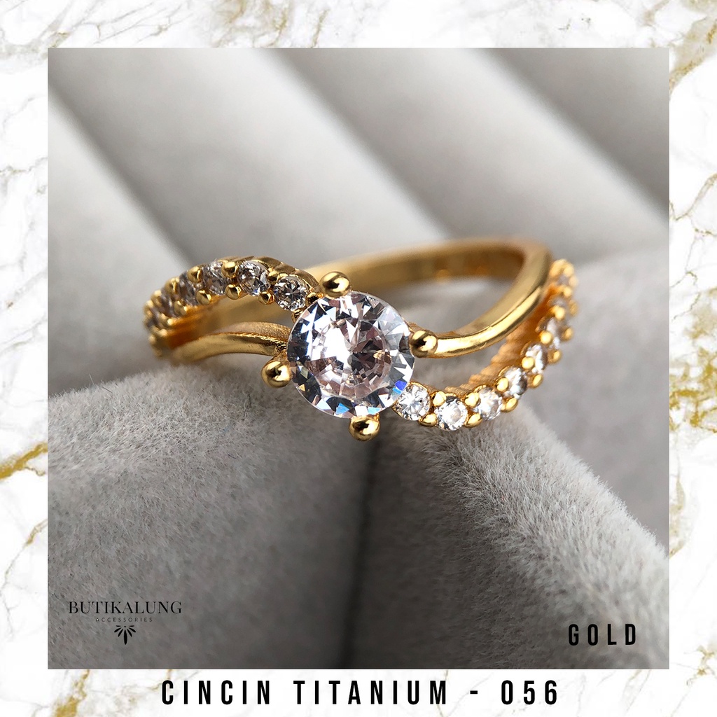 CAMILLE - Cincin Tunangan Cincin Sterling Silver Ring Titanium Stainless Steel Anti Karat 056