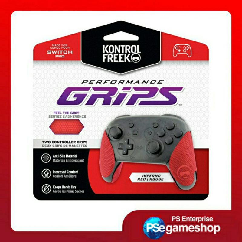 KontrolFreek Performance Grips untuk Nintendo Switch Pro Controller (Inferno Red)