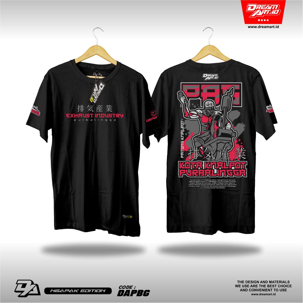 Kaos Purbalingga Kota Knalpot / Kaos Ngapak - Hitam Pink