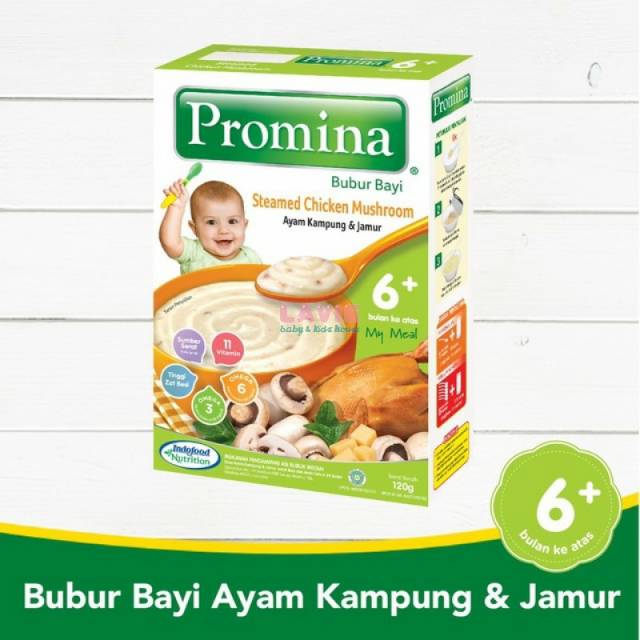 Promina bubur BC Steamed chicken mushroom dan pir jeruk pepaya 120gr box