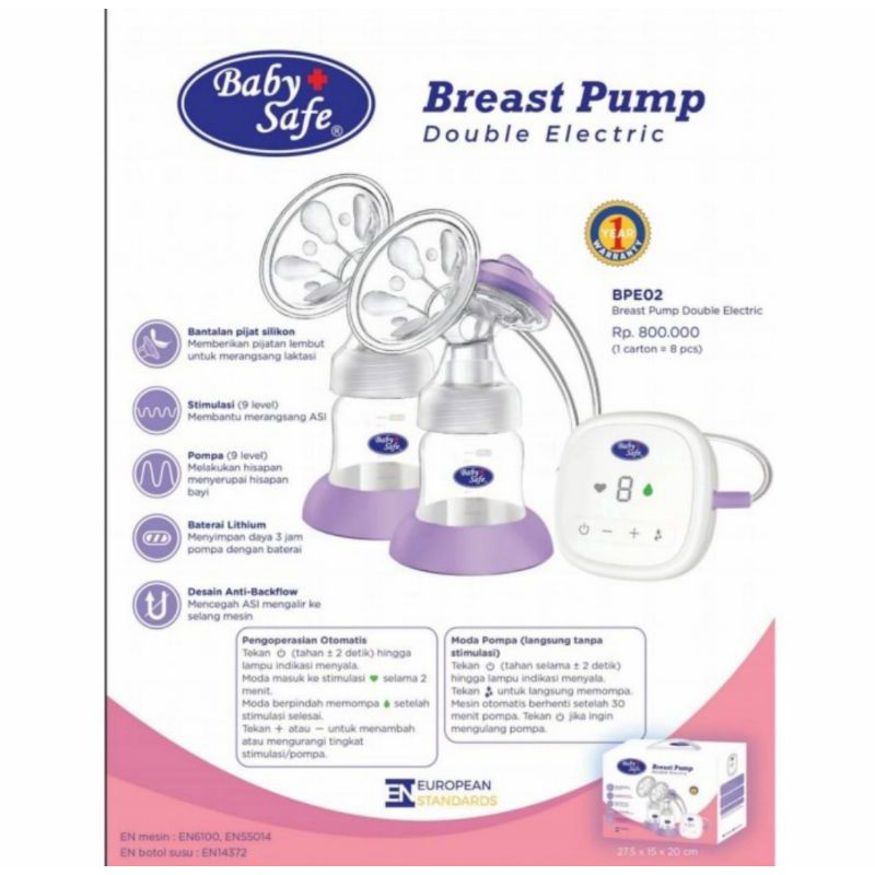 BABY SAFE BREASTPUMP DOUBLE ELKBPE02