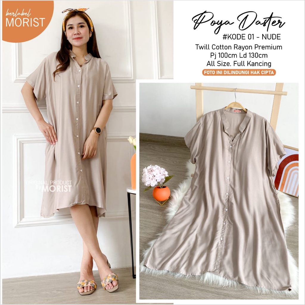 LD 130 DASTER JUMBO POLOS ADEM NYAMAN DIPAKAI POYA#01 DASTER RAYON TWILL PREMIUM PJ 100 CM ORI MORIS