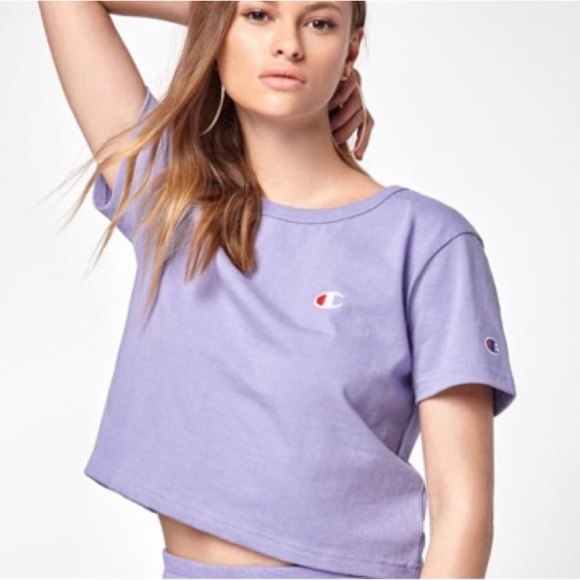 champion exaggerated sleeve womens crop tee